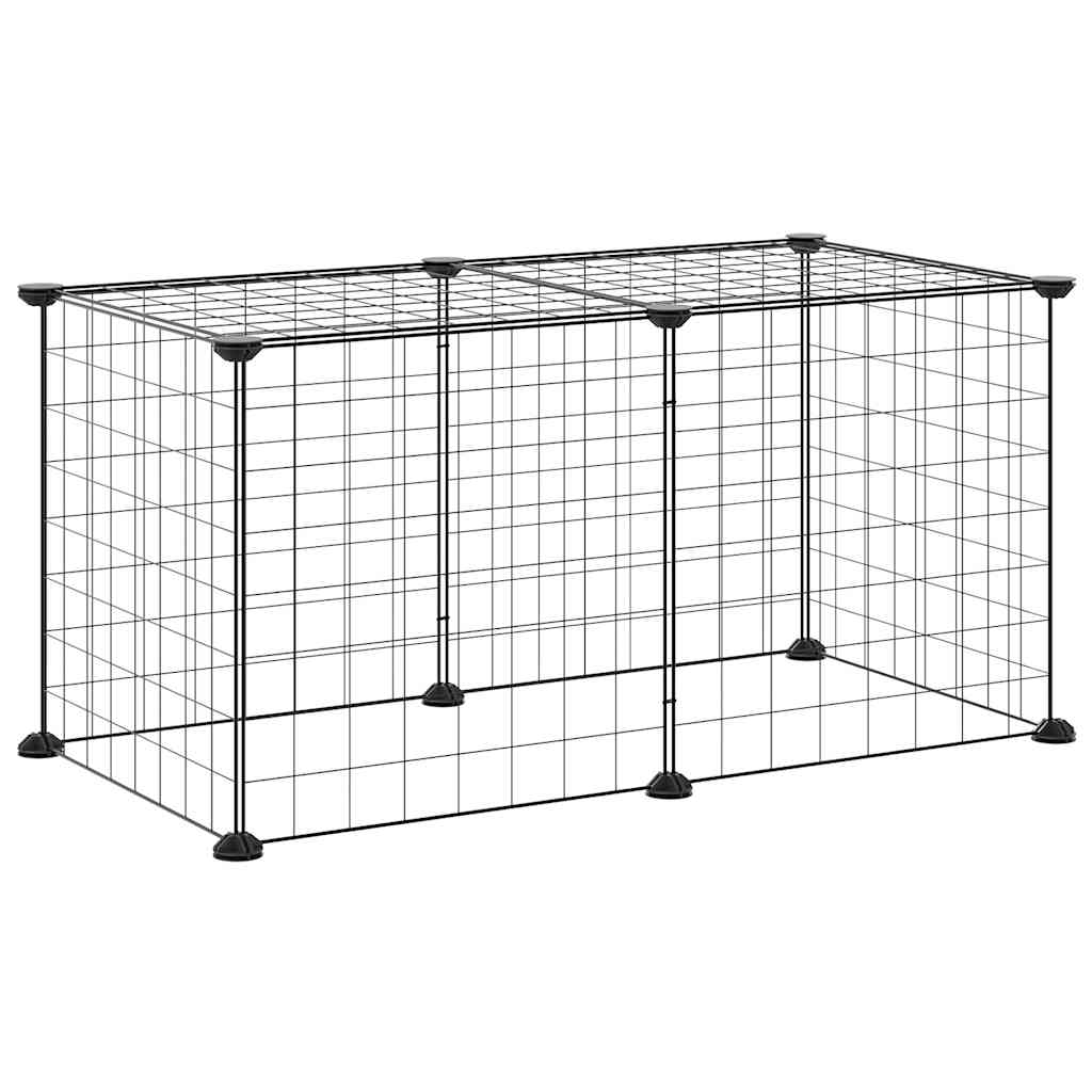 8-Panel Pet Cage Black 35X35 Cm Steel