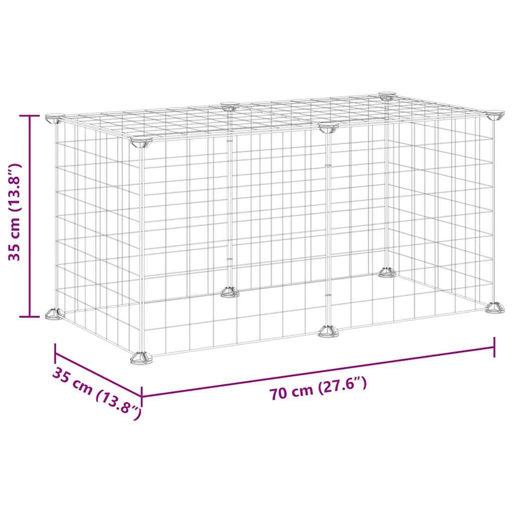 8-Panel Pet Cage Black 35X35 Cm Steel