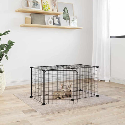 8-Panel Pet Cage Black 35X35 Cm Steel