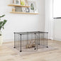 8-Panel Pet Cage Black 35X35 Cm Steel