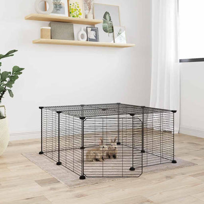 8-Panel Pet Cage Black 35X35 Cm Steel