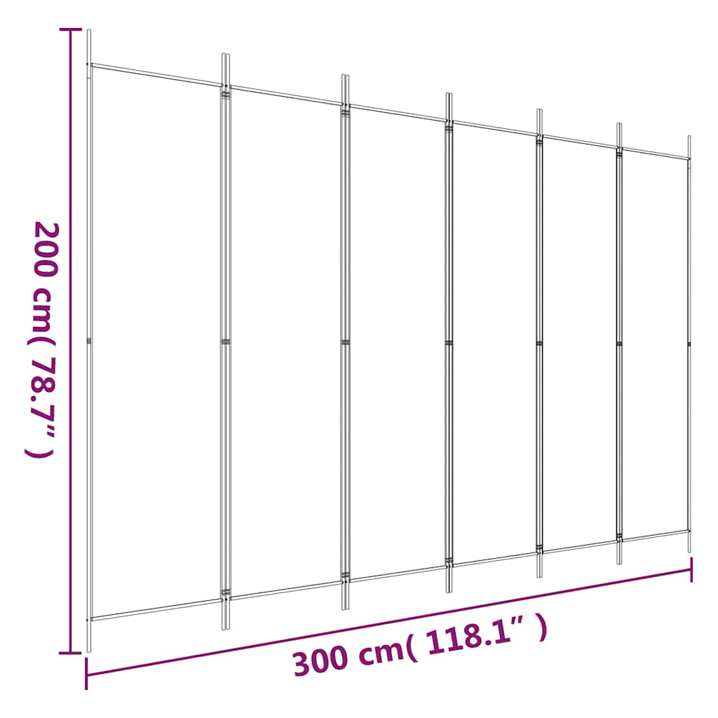 6-Panel Room Divider Fabric
