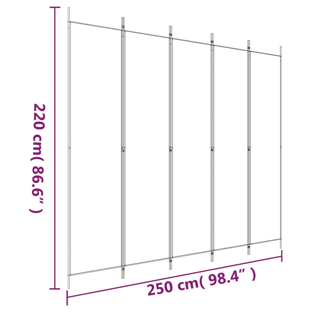 5-Panel Room Divider Fabric