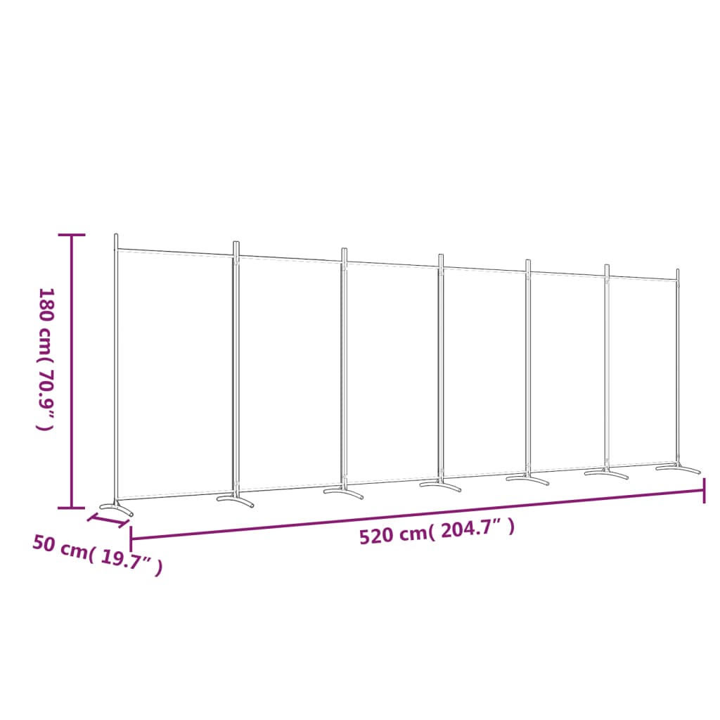 6-Panel Room Divider Fabric