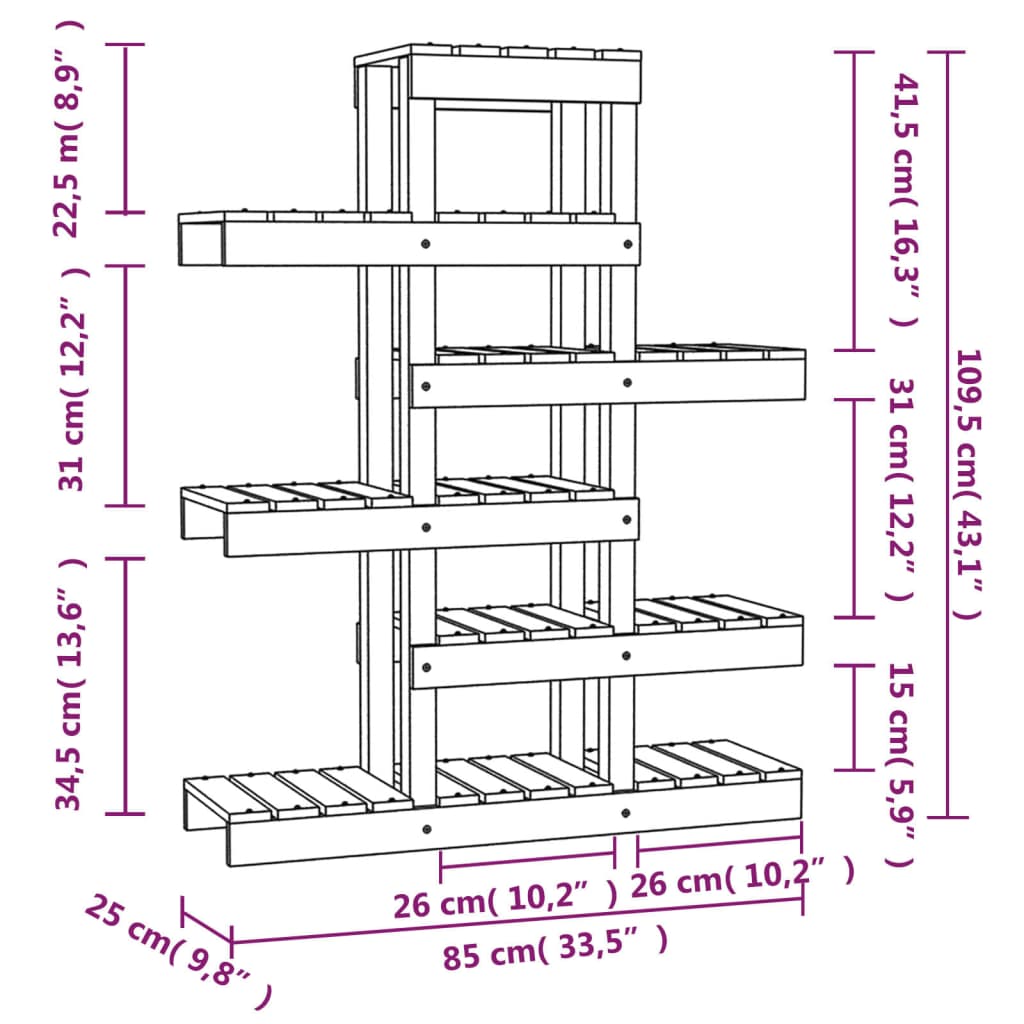 Plant Stand Solid Wood Pine