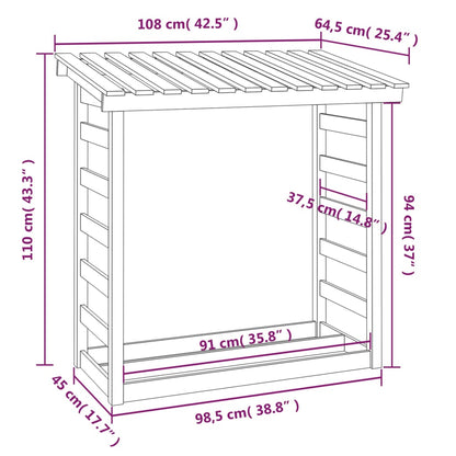 Firewood Rack Solid Wood Pine
