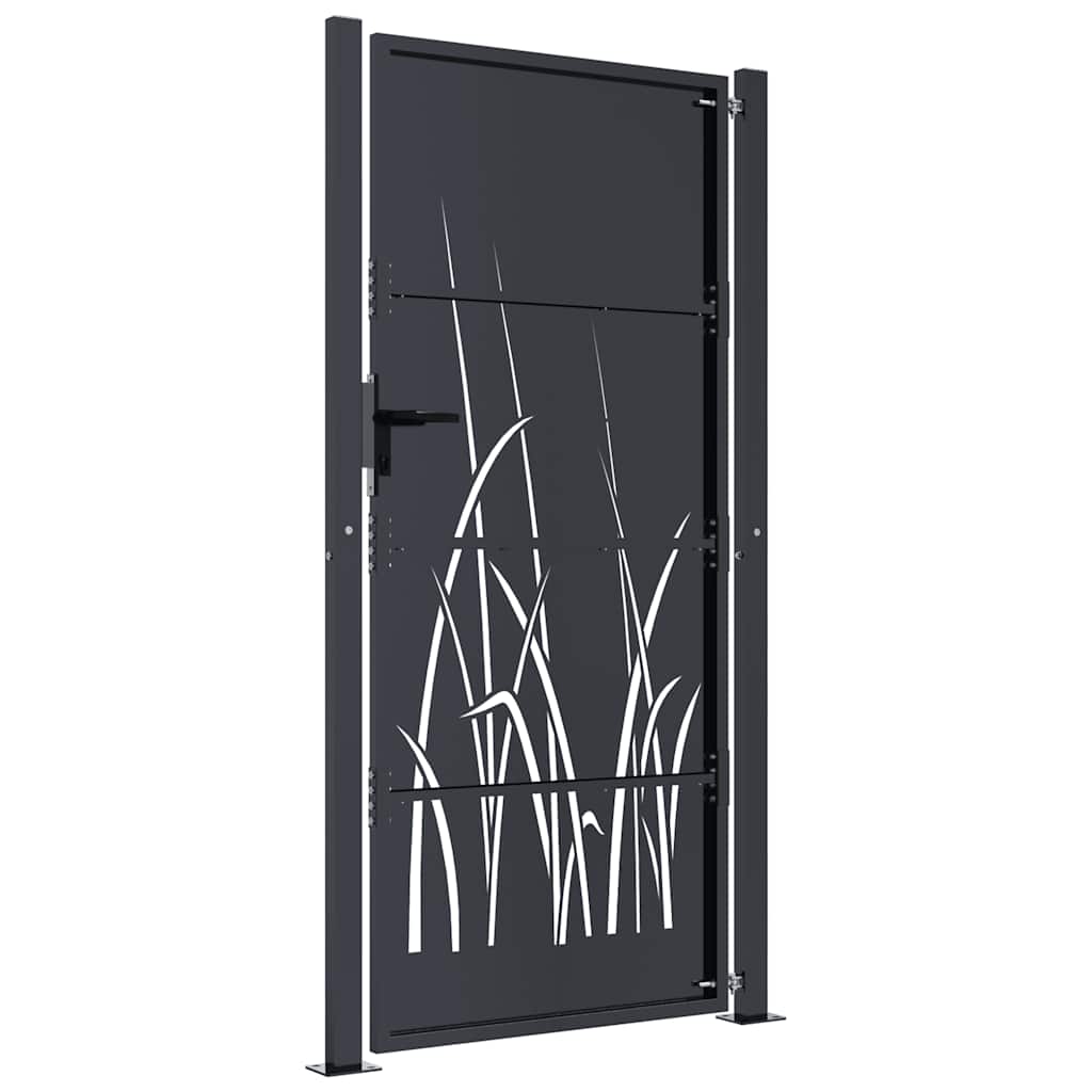 Garden Gate Anthracite Steel Grass Design