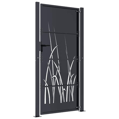 Garden Gate Anthracite Steel Grass Design