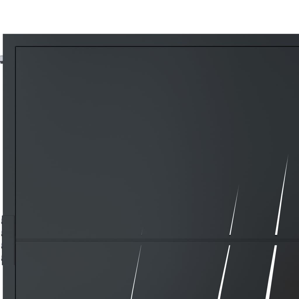 Garden Gate Anthracite Steel Grass Design