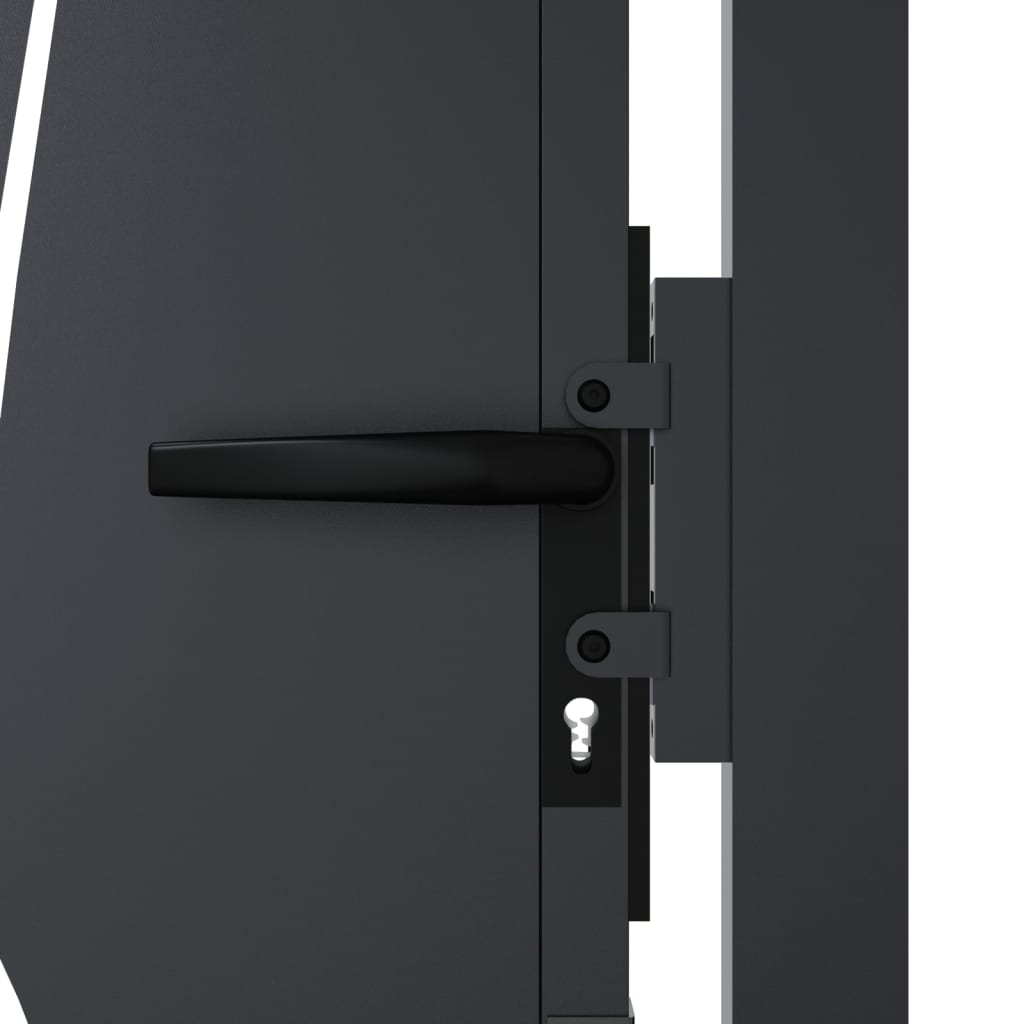 Garden Gate Anthracite Steel Grass Design