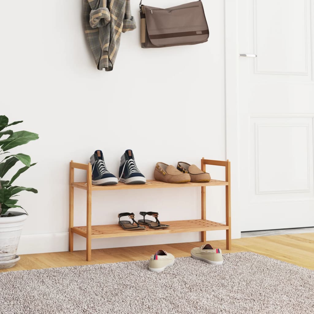 Shoe Racks 2 Pcs 69X27X41 Cm Solid Wood Walnut