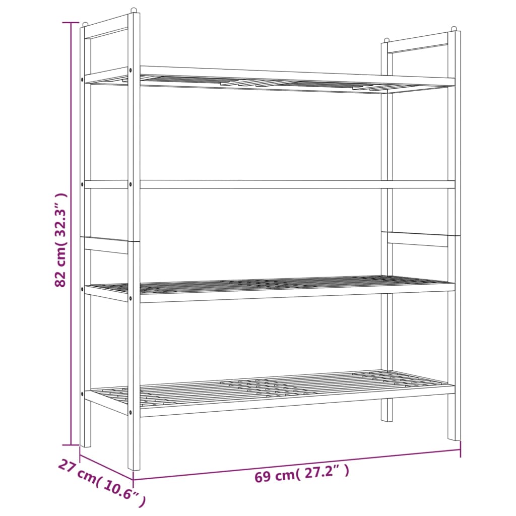 Shoe Racks 2 Pcs 69X27X41 Cm Solid Wood Walnut
