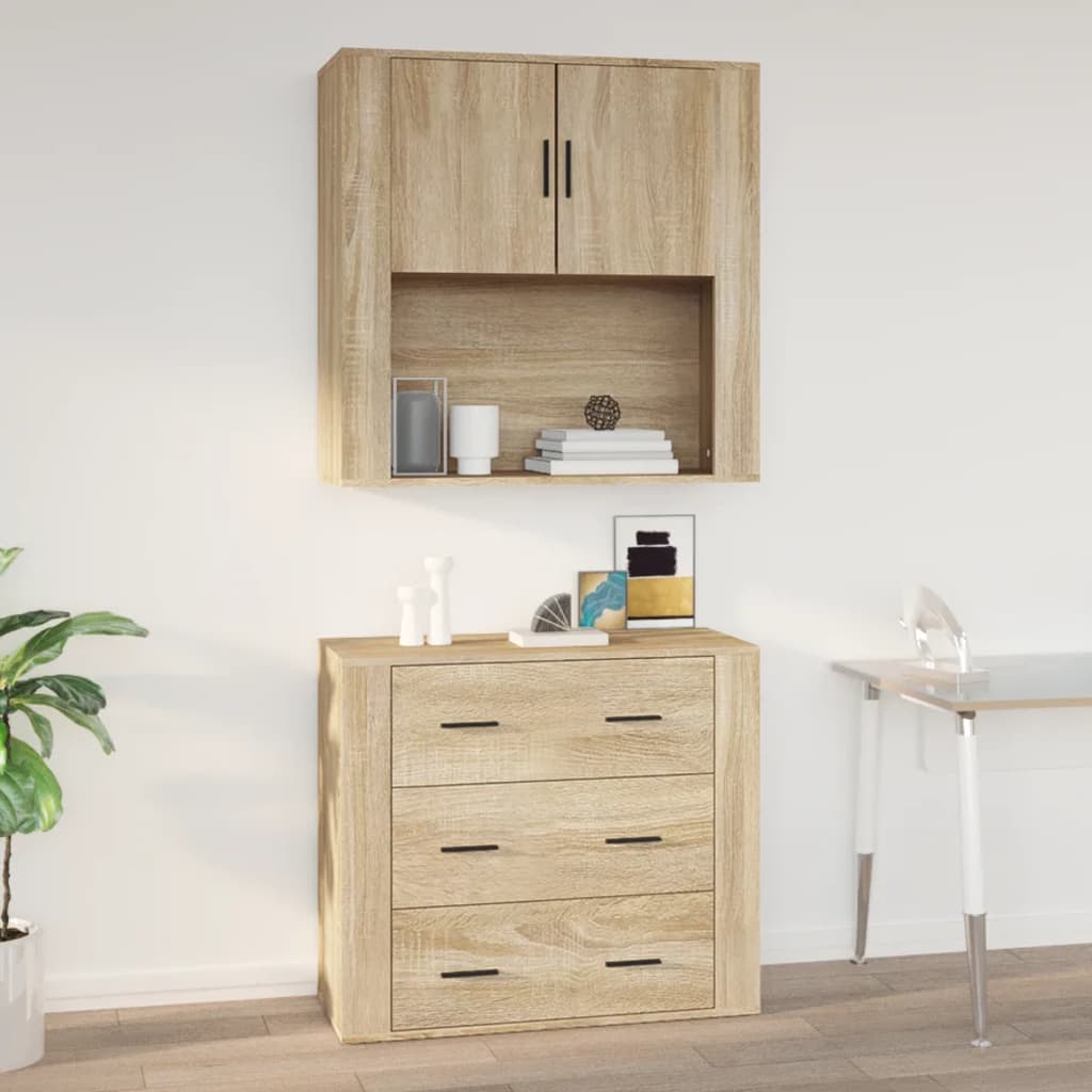 Wall Cabinet 80X33X80 Cm Engineered Wood