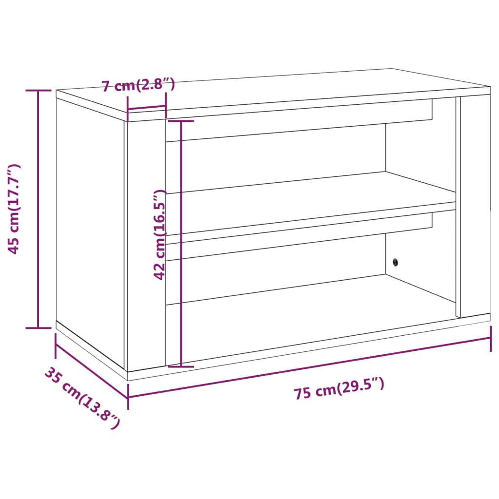 Shoe Rack 75X35X45 Cm Engineered Wood