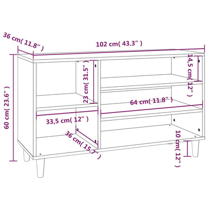 Shoe Cabinet 102X36X60 Cm Engineered Wood