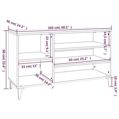 Shoe Cabinet 102X36X60 Cm Engineered Wood