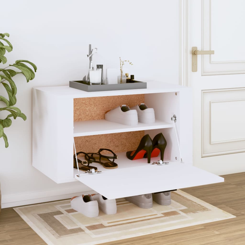 Wall-Mounted Shoe Cabinet 70X35X38 Cm Engineered Wood