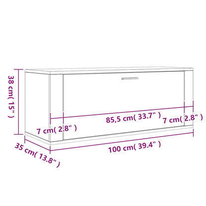 Wall Shoe Cabinet 100X35X38 Cm Engineered Wood