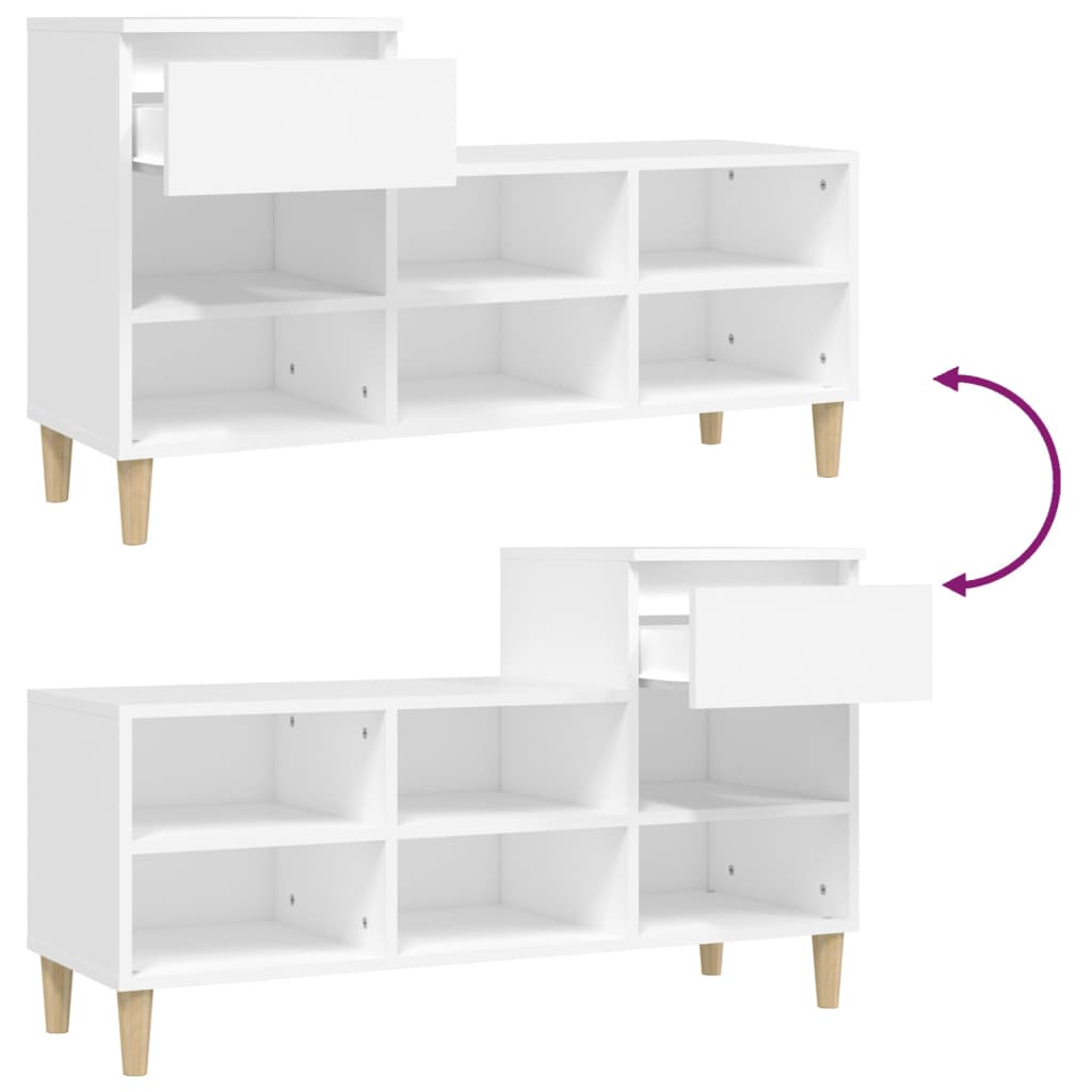 Shoe Cabinet 102X36X60 Cm Engineered Wood