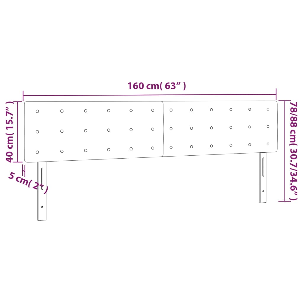 Led Headboard 160 Cm Faux Leather