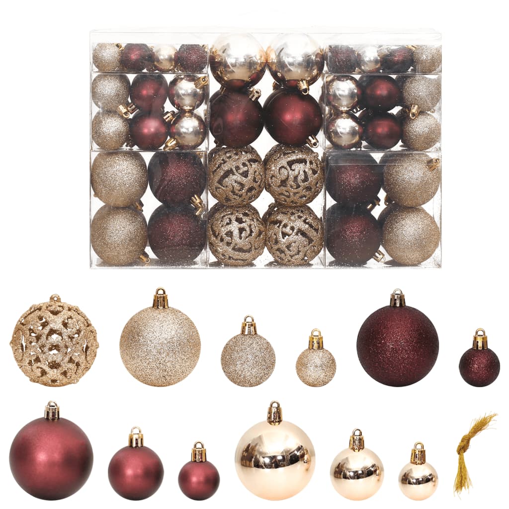 100 Piece Christmas Ball Set 3/4/6 Cm