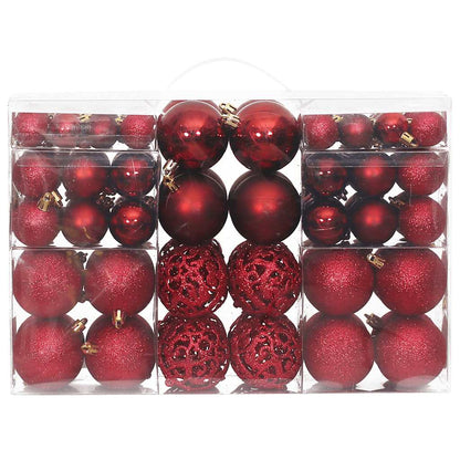 100 Piece Christmas Ball Set 3/4/6 Cm