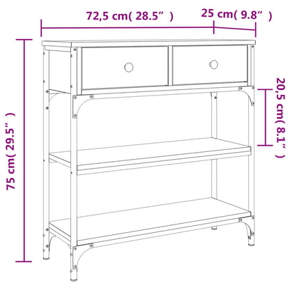 Console Table 72.5X25X75 Cm Engineered Wood
