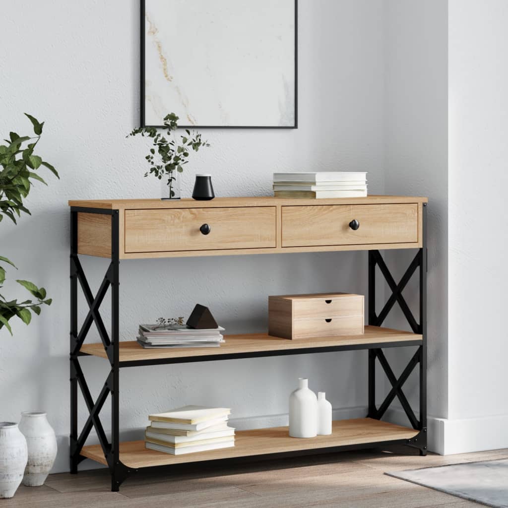 Console Table 100X28X75 Cm Engineered Wood
