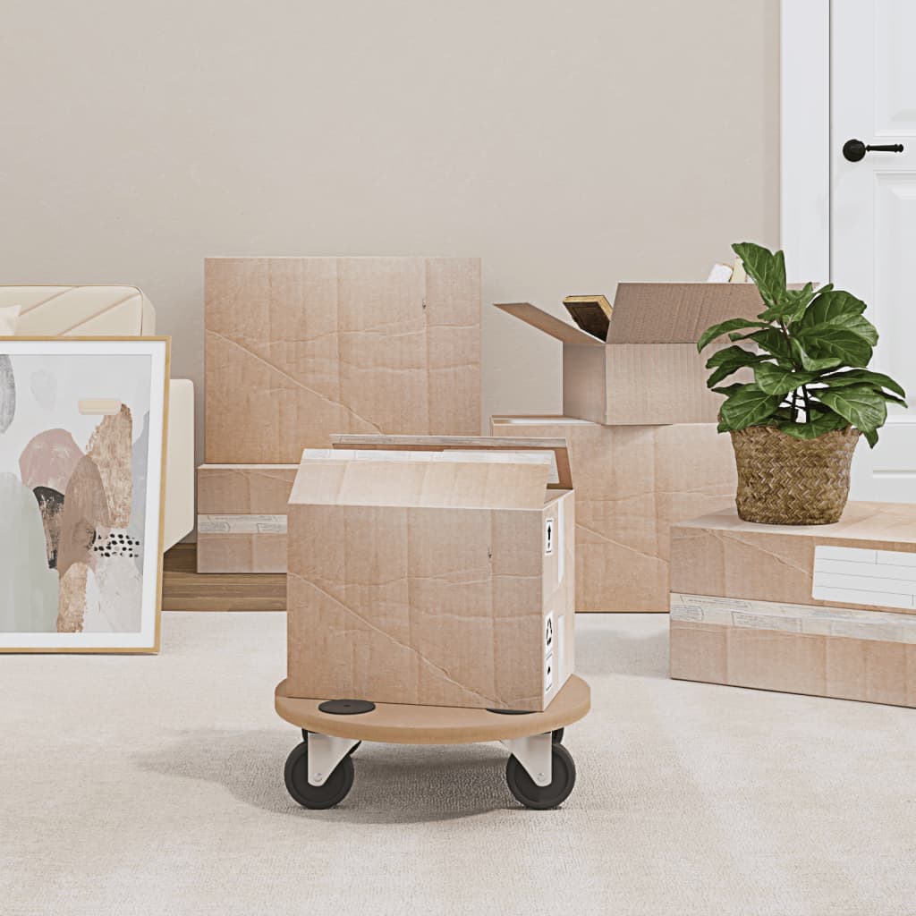 Dolly Trolleys 6 Pcs Round Engineered Wood