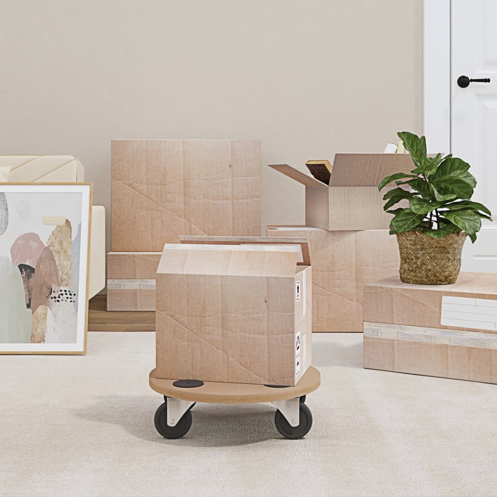 Dolly Trolleys 6 Pcs Round Engineered Wood