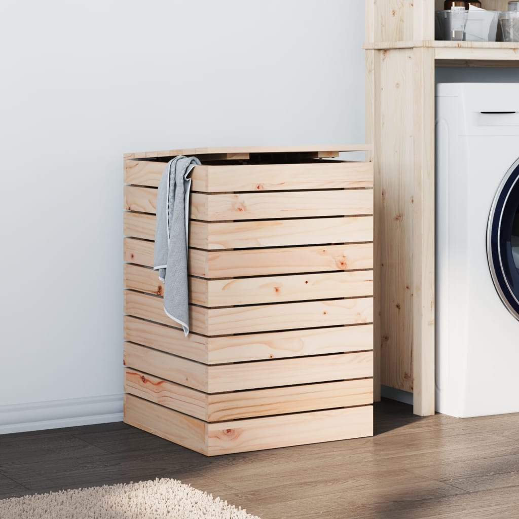 Laundry Basket Solid Wood Pine