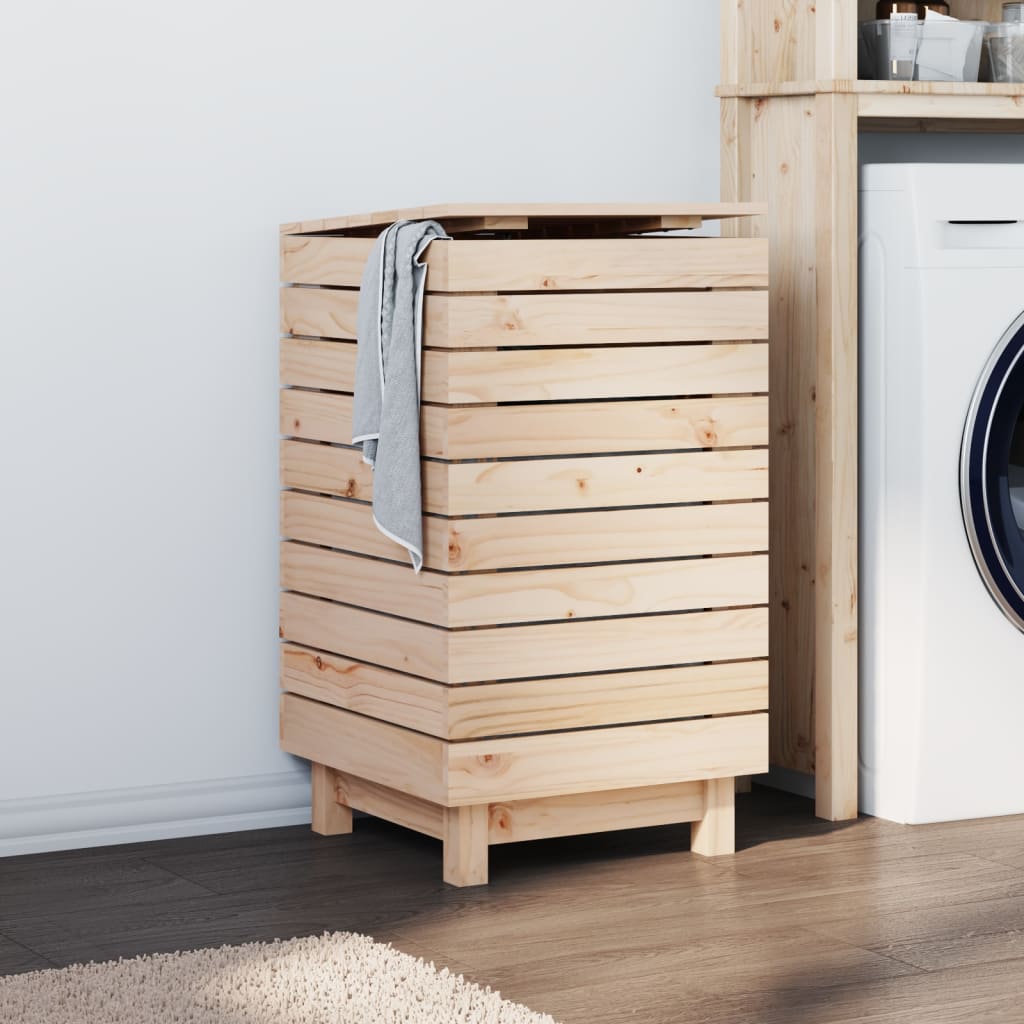 Laundry Basket Solid Wood Pine