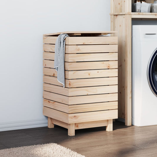 Laundry Basket Solid Wood Pine