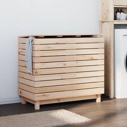 Laundry Basket Solid Wood Pine
