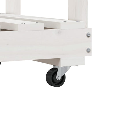 Log Holder With Wheels 76.5X40X108 Cm Solid Wood Pine