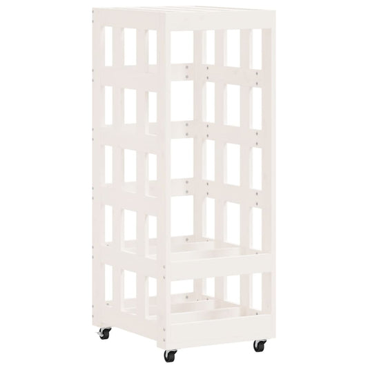 Log Holder With Wheels 40X49X110 Cm Solid Wood Pine