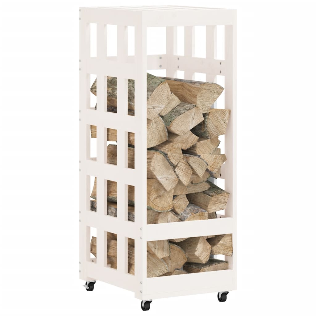 Log Holder With Wheels 40X49X110 Cm Solid Wood Pine
