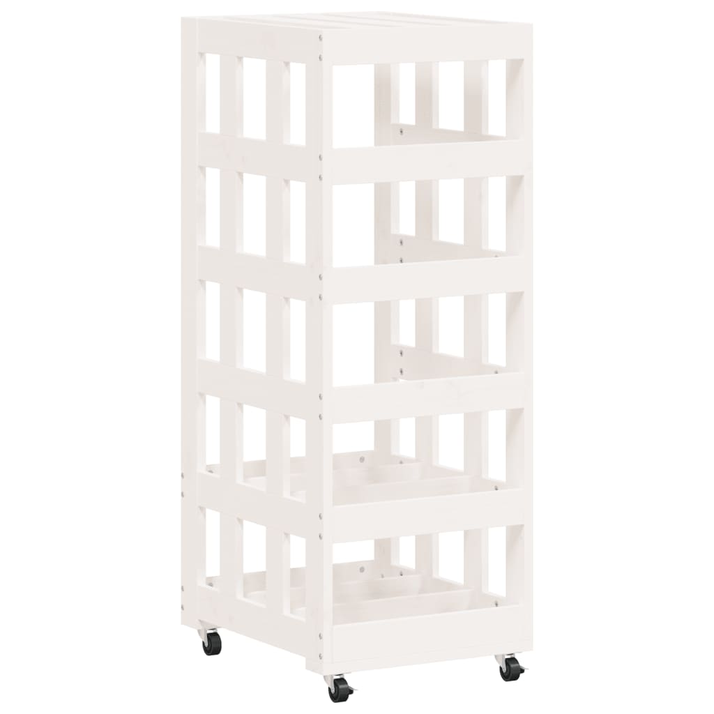 Log Holder With Wheels 40X49X110 Cm Solid Wood Pine