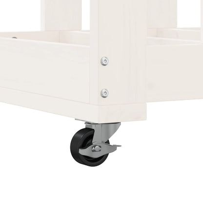 Log Holder With Wheels 40X49X110 Cm Solid Wood Pine