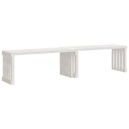 Garden Bench Extendable White 212.5X40.5X45 Cm Solid Wood Pine