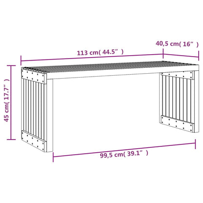 Garden Bench Extendable White 212.5X40.5X45 Cm Solid Wood Pine