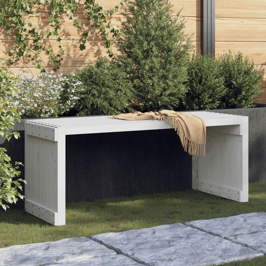 Garden Bench Extendable White 212.5X40.5X45 Cm Solid Wood Pine