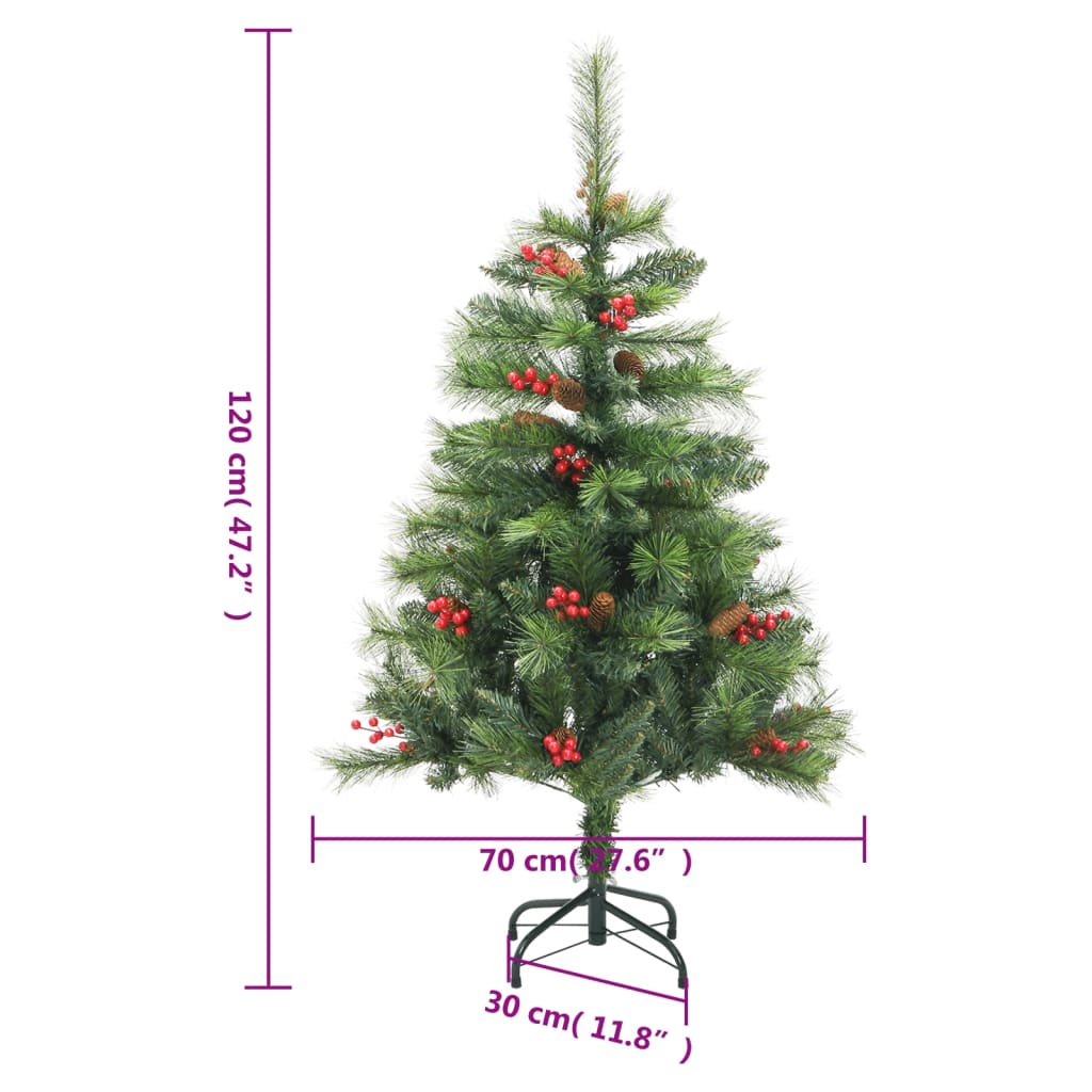 Artificial Hinged Christmas Tree With Cones And Berries