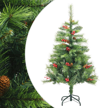 Artificial Hinged Christmas Tree With Cones And Berries