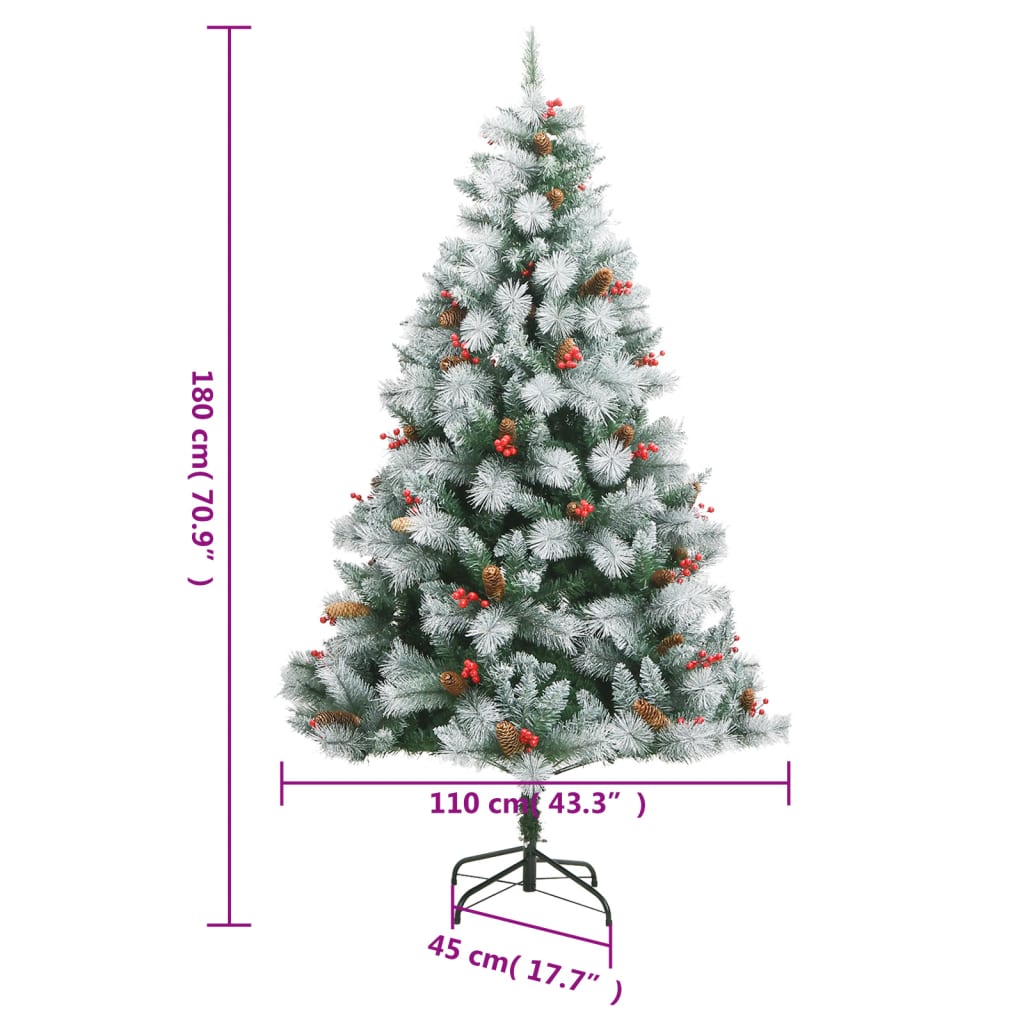 Artificial Hinged Christmas Tree With Cones And Berries