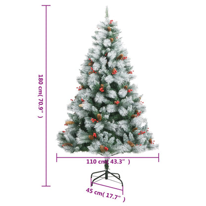 Artificial Hinged Christmas Tree With Cones And Berries