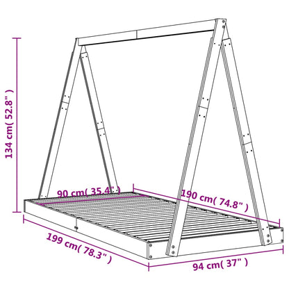 Kids Bed Frame Solid Wood Pine