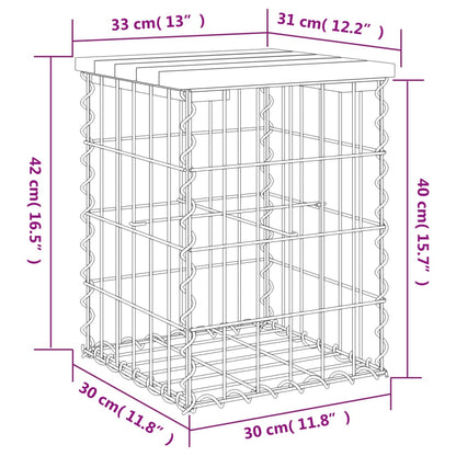 Garden Bench Gabion Design Solid Wood Pine