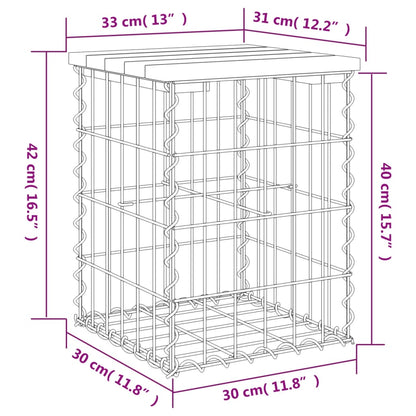 Garden Bench Gabion Design Solid Wood Douglas