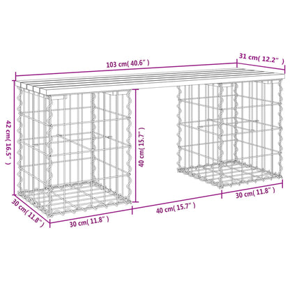 Garden Bench Gabion Design Impregnated Wood Pine